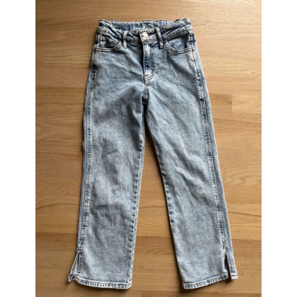 Acid Wash Straight Leg Jeans Split Hem, Art Class Girls Size 8
